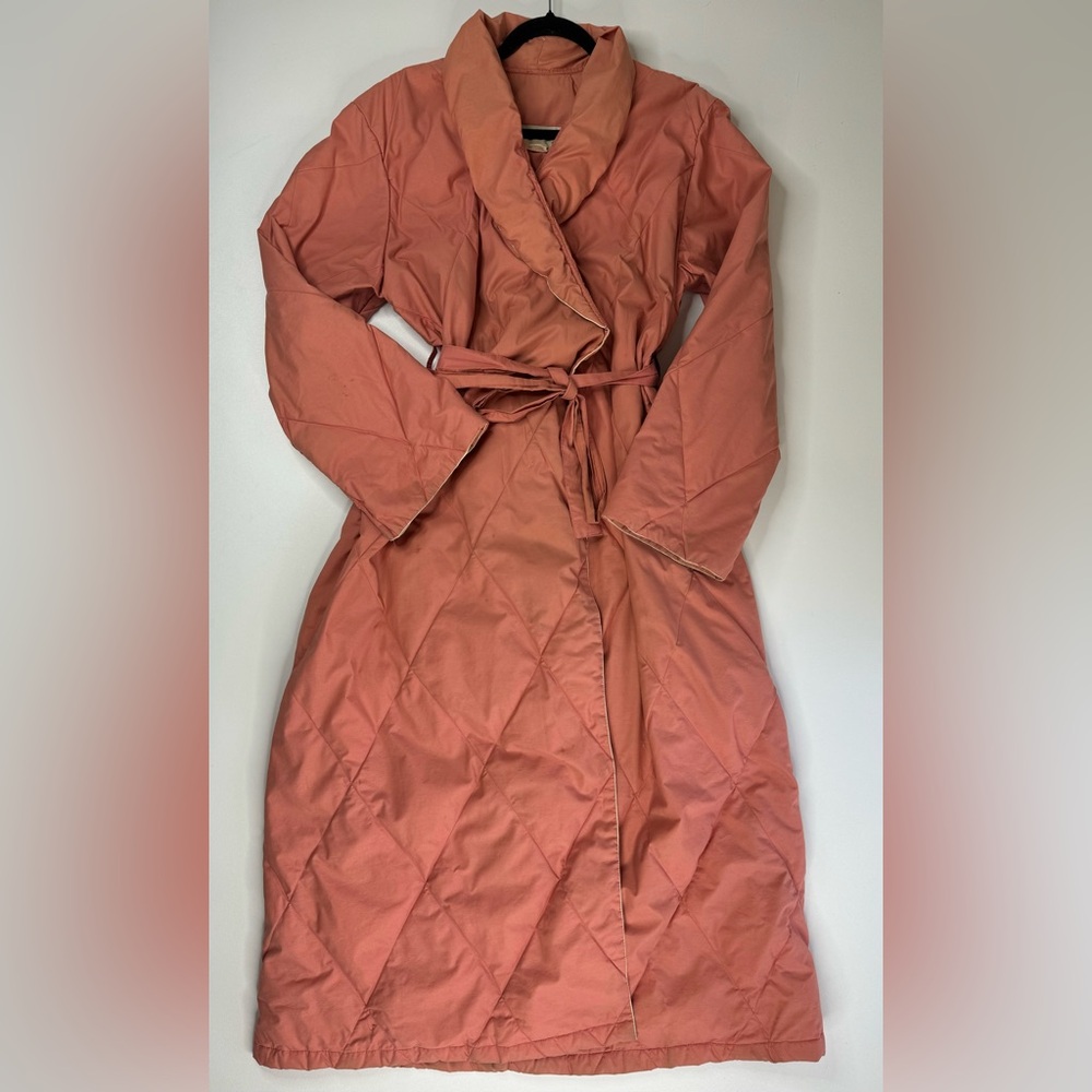 Quilted Wrap Robe - Coral Pink